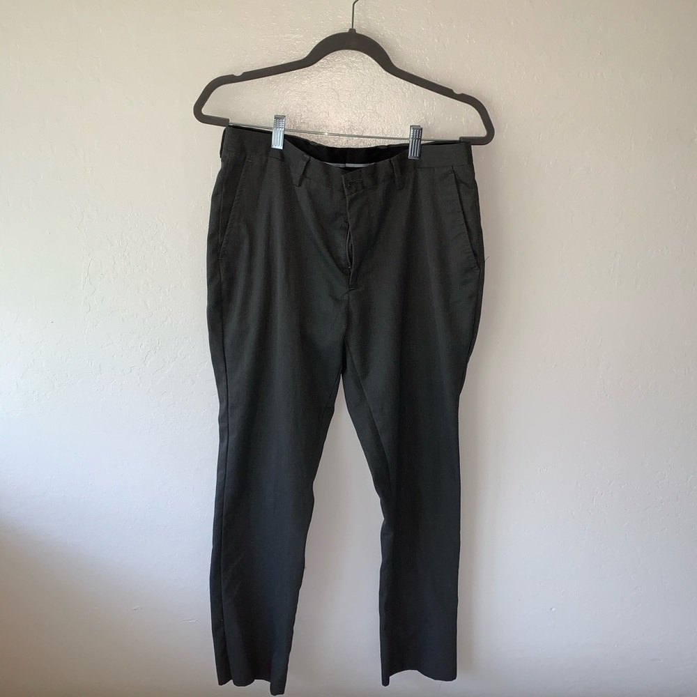 Gray Slim Fit Dress Pants
